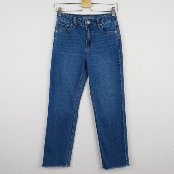 Wild Fable Womens 2 Medium Blue Wash Denim Jeans Distressed Raw Hem Cotton Blend - Picture 10 of 10